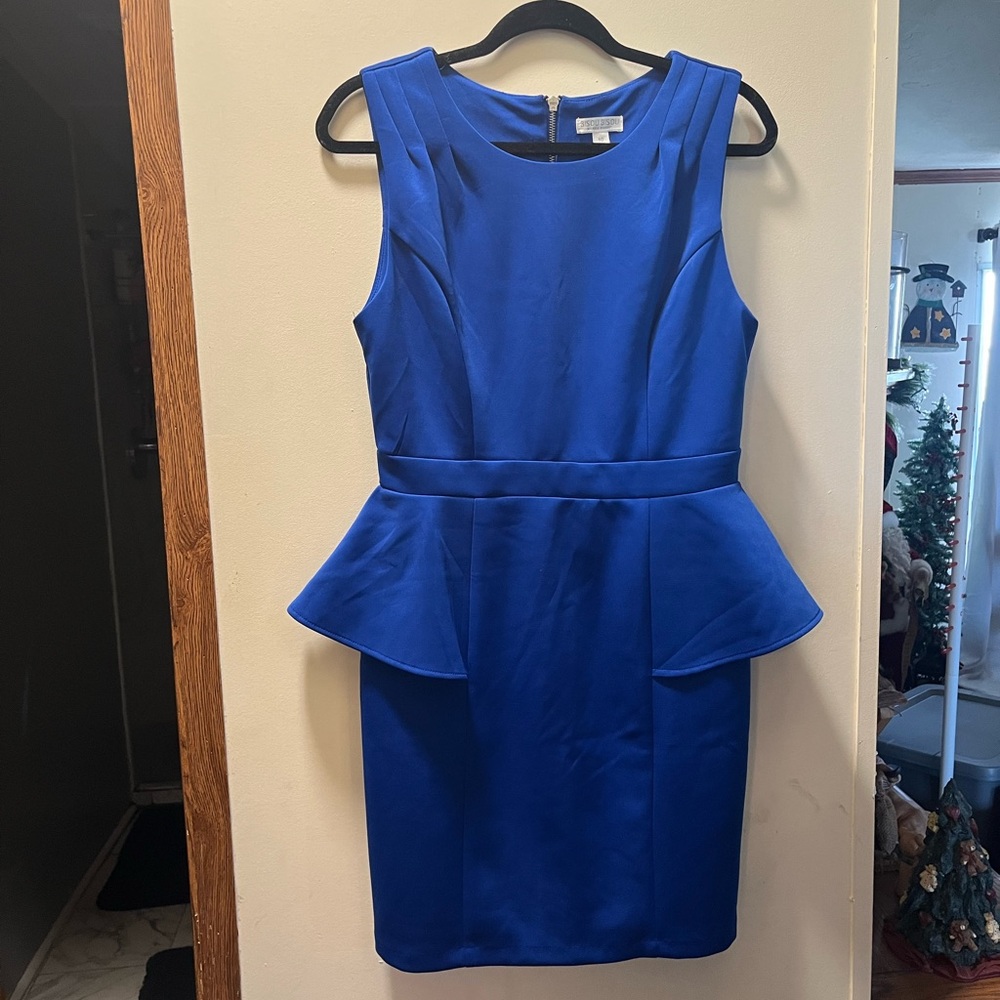 Bisou Bisou dressy mini dress size 10 formal blue flattering